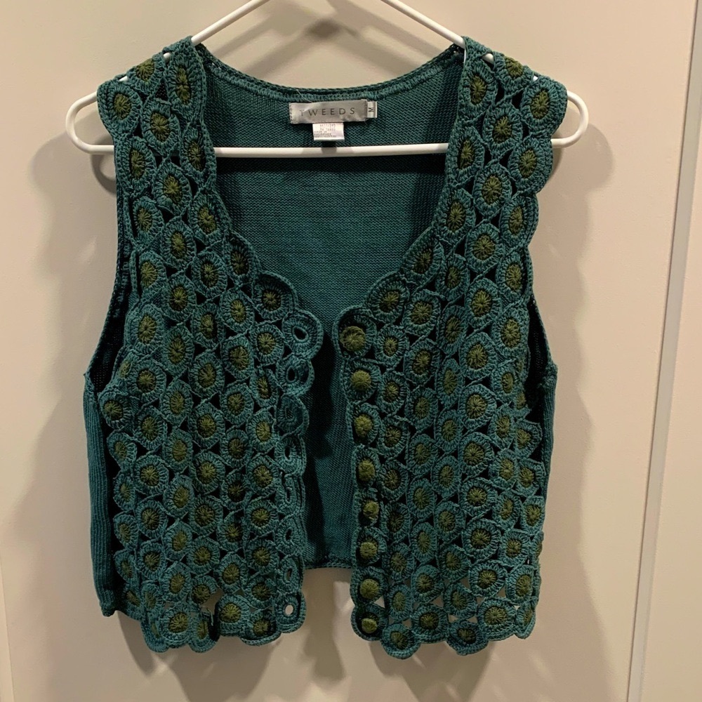 Vintage Tweeds Cotton Crocheted Vest